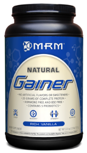 Easily digested All Natural Gainer is great tasting in Vanilla and helps you keep weight on, or reach that bulkier you..